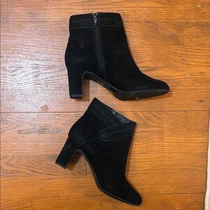 Clarks Black Suede Ankle Booties